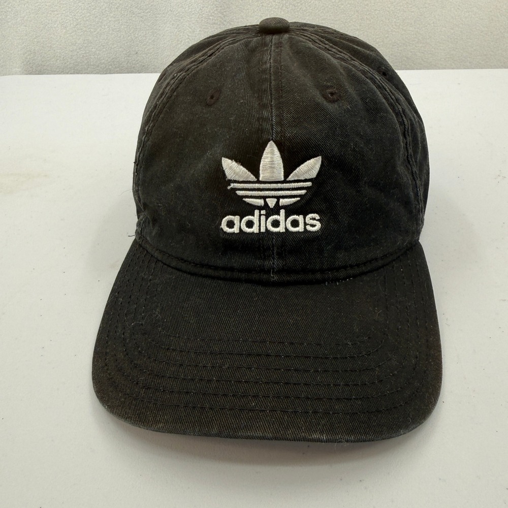 Adidas Baseball Cap Mens OSFM Black White Trefoil Logo Embroidered Dad Hat